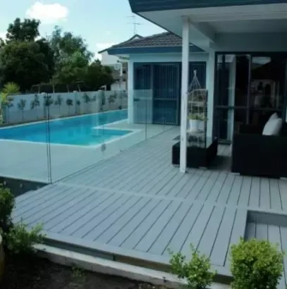 Picture of a composite deck around a pool
