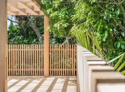 Outside entertainment area completed in Kwila timber at Learmonth Avenue
