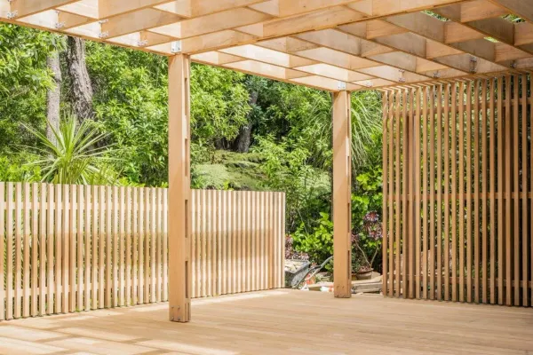The complete outside deck area