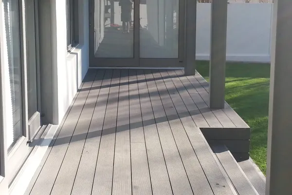 Composite deck in front of house long lasting decks