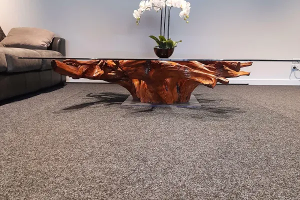 Glass table internal custom furniture