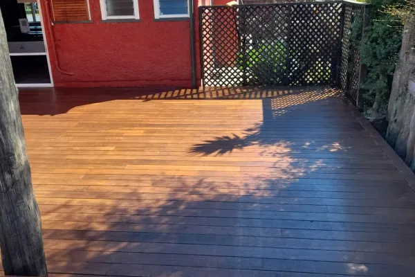 Timber fence before restoration
