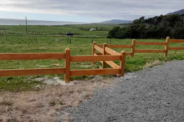 Slat timber fence