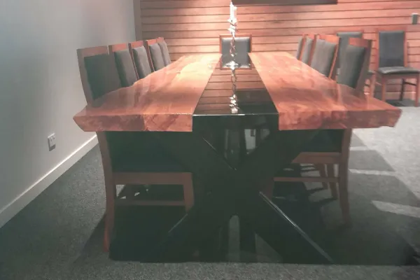Dining table custom furniture side view