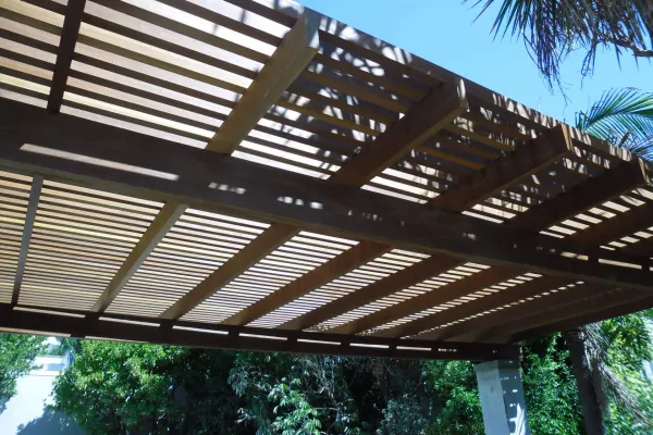 Slatted Kwila pergola