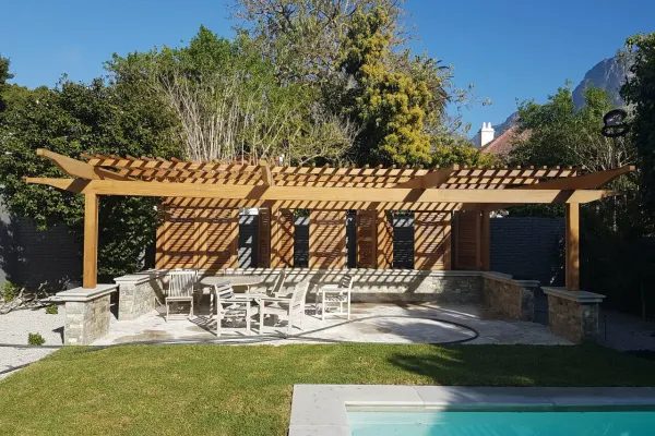 White pergola timber