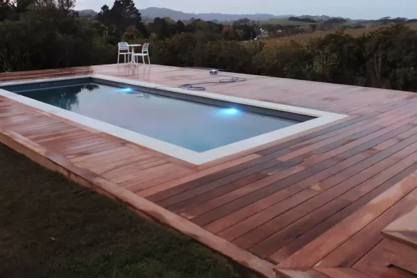 top view deck around pool