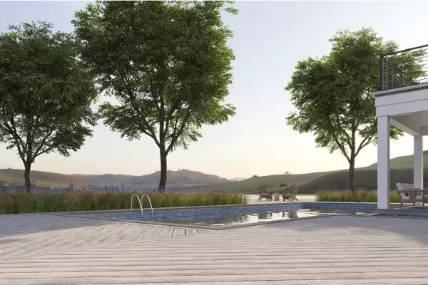 Trex Transcend Lineage Composite Decking around pool