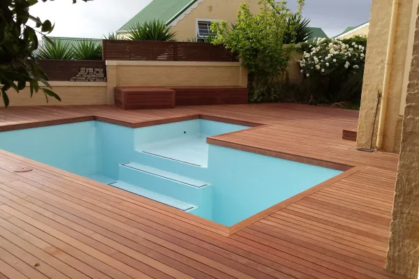 Timber deck around pool