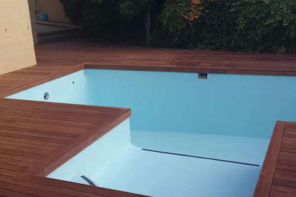 Timber Deck next to house