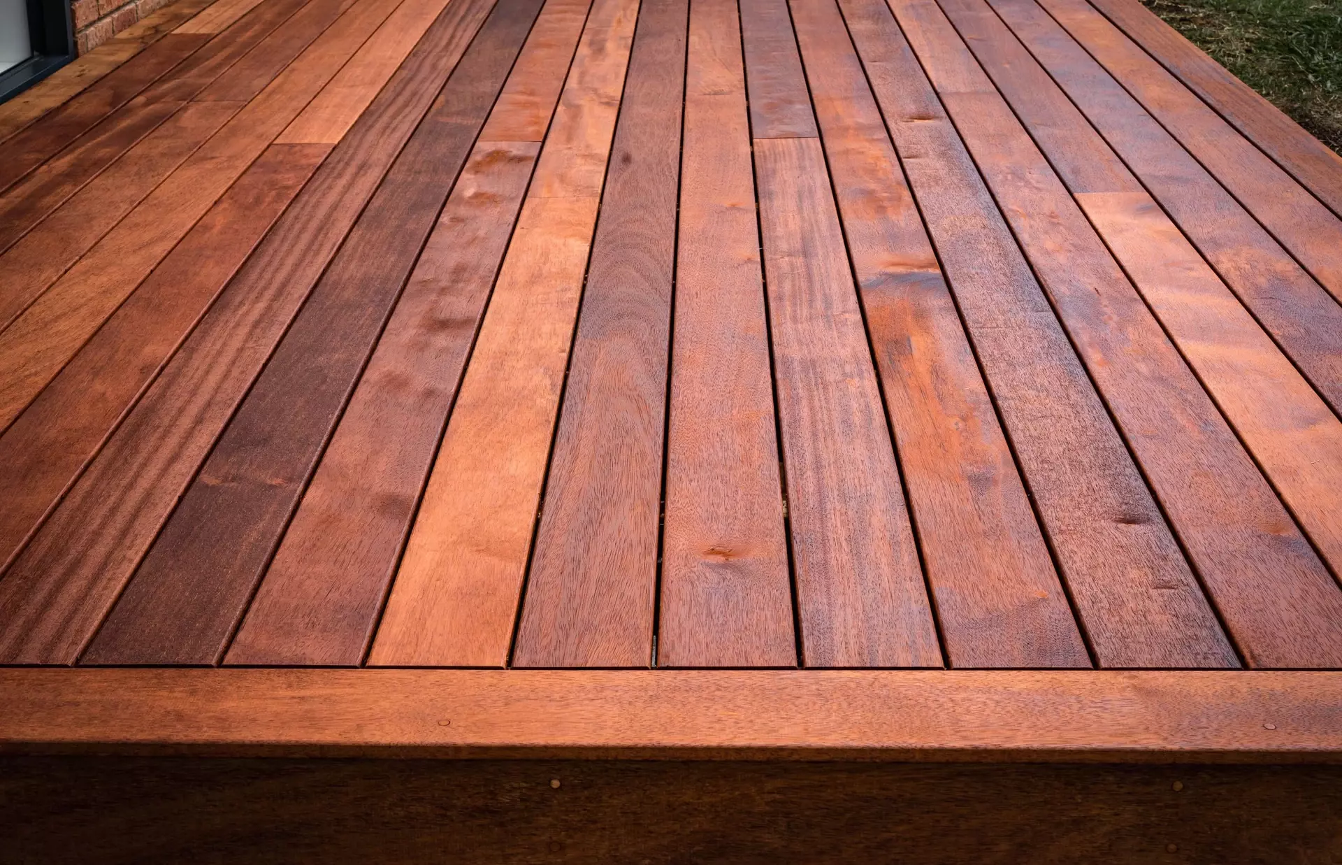 Timber deck detail showing framing