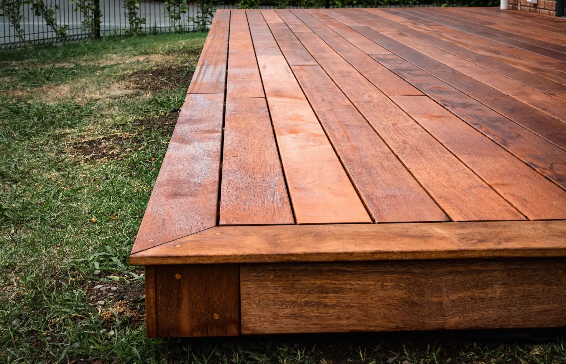 Unique framed design of a timber deck
