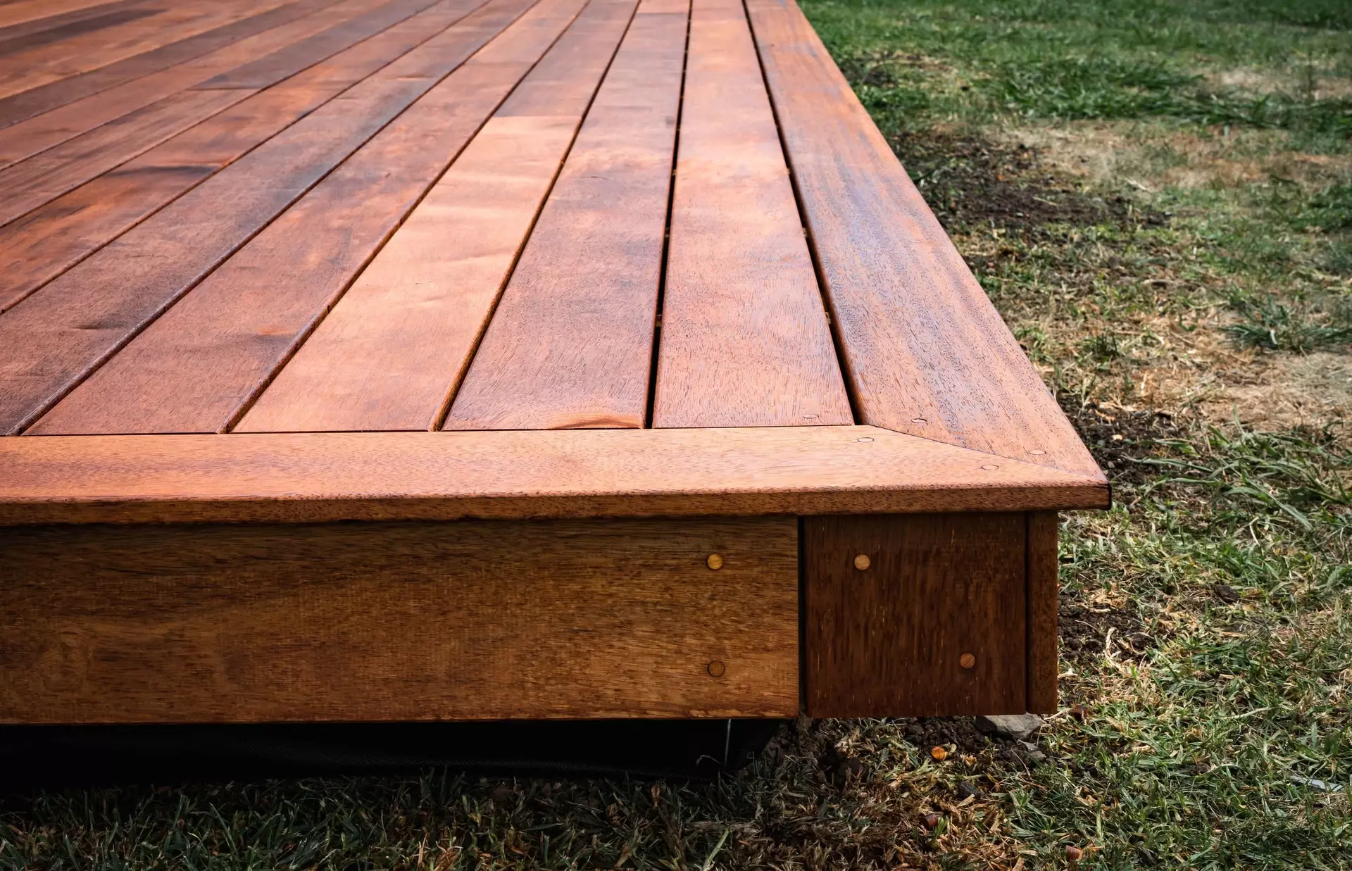 Detail of a small timber deck showing hidden screws