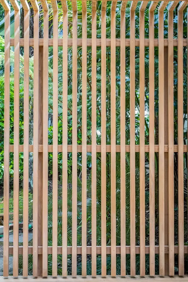 Detail of timber privacy fence