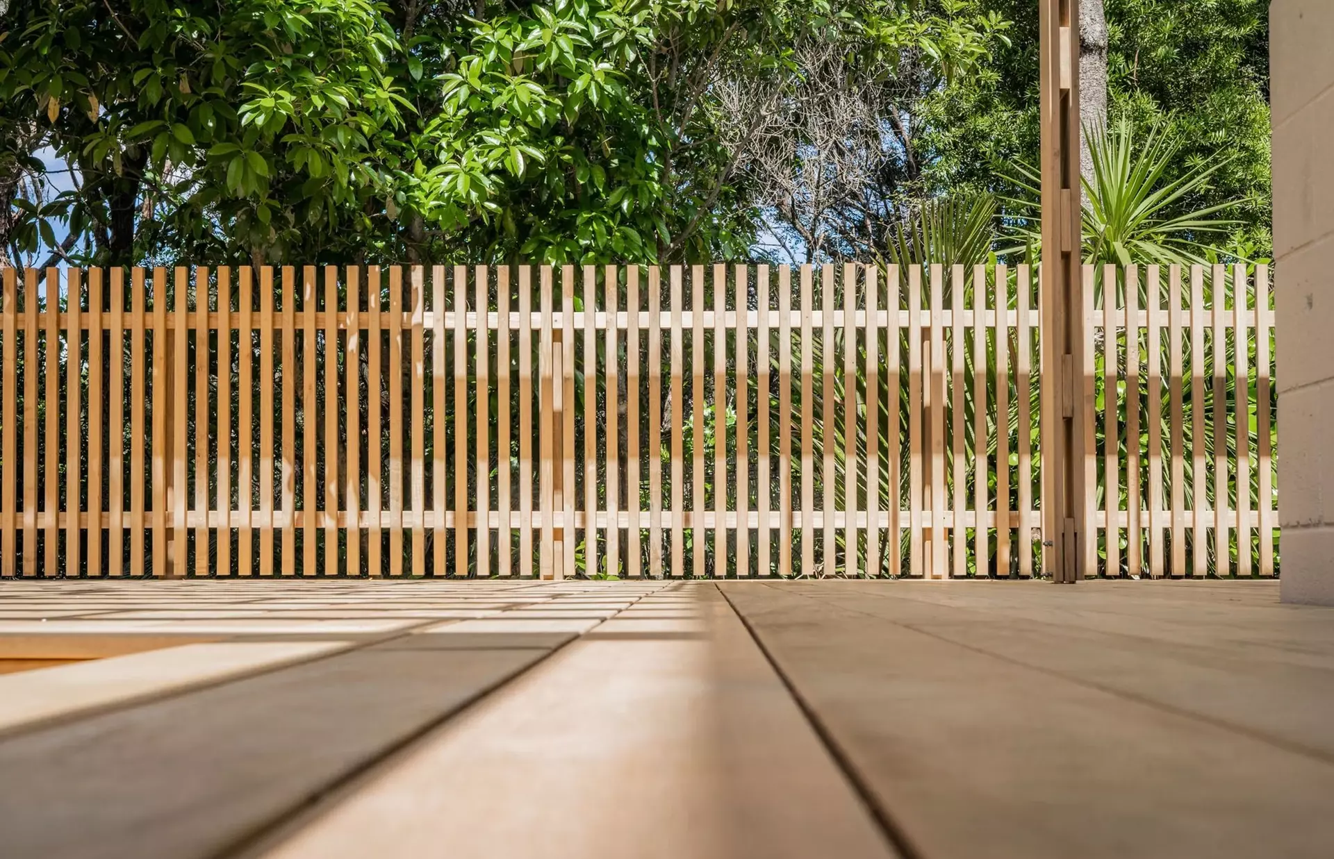 Fence intergrated into outside area
