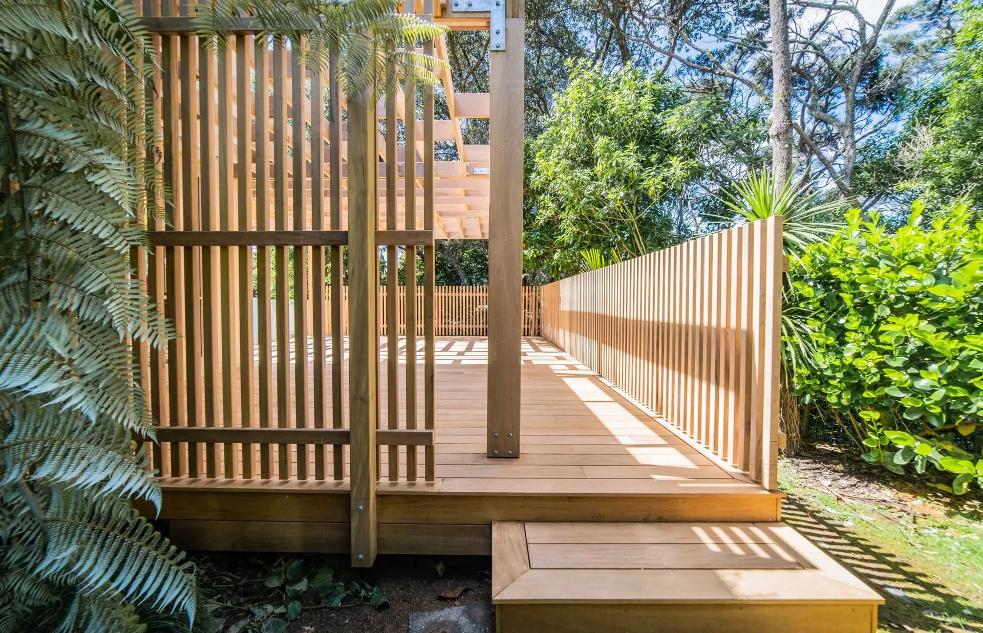 Pictuer of deck and fence from the garden