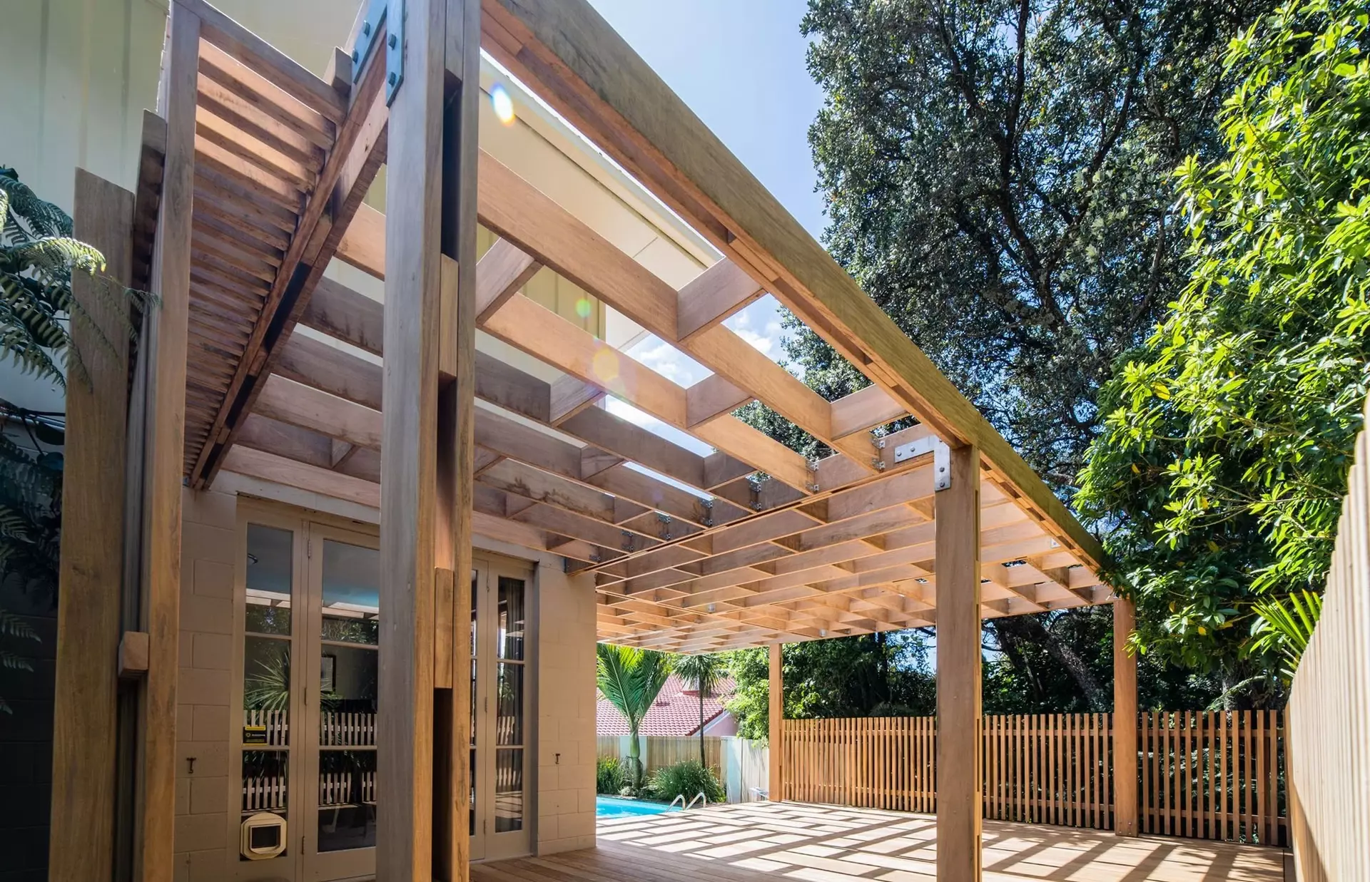 Picture of outside entertainment area timber construction