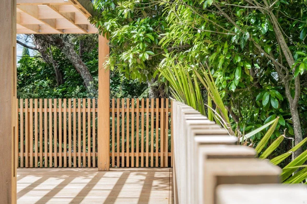 Timber fence around deck in Auckland