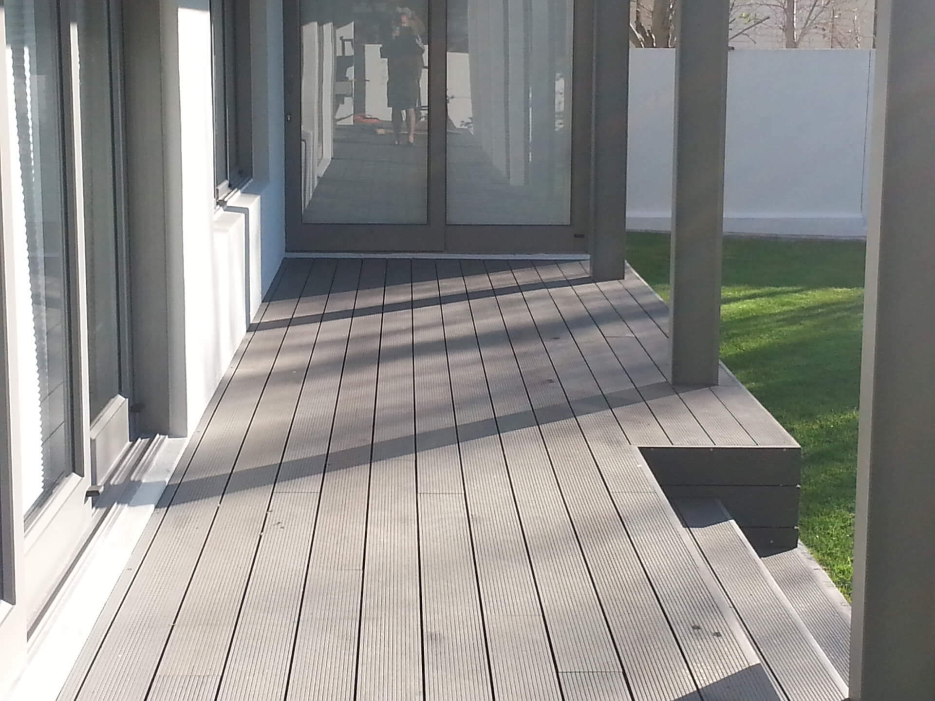 Composite deck in front of house long lasting decks