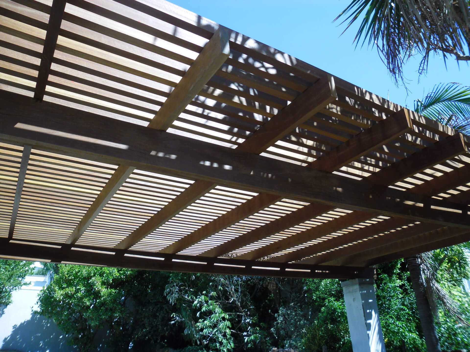 Slatted Kwila pergola