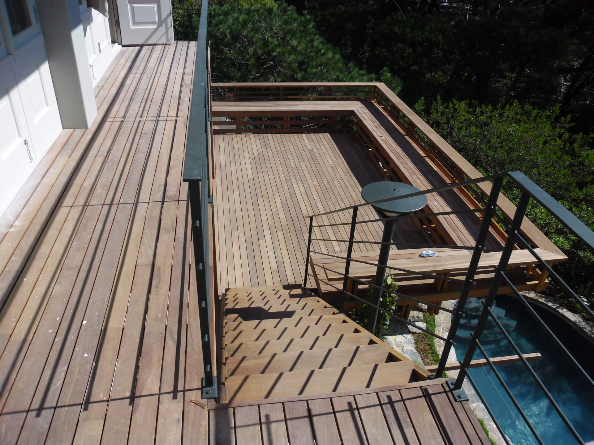 Suspended timber deck auckland top view