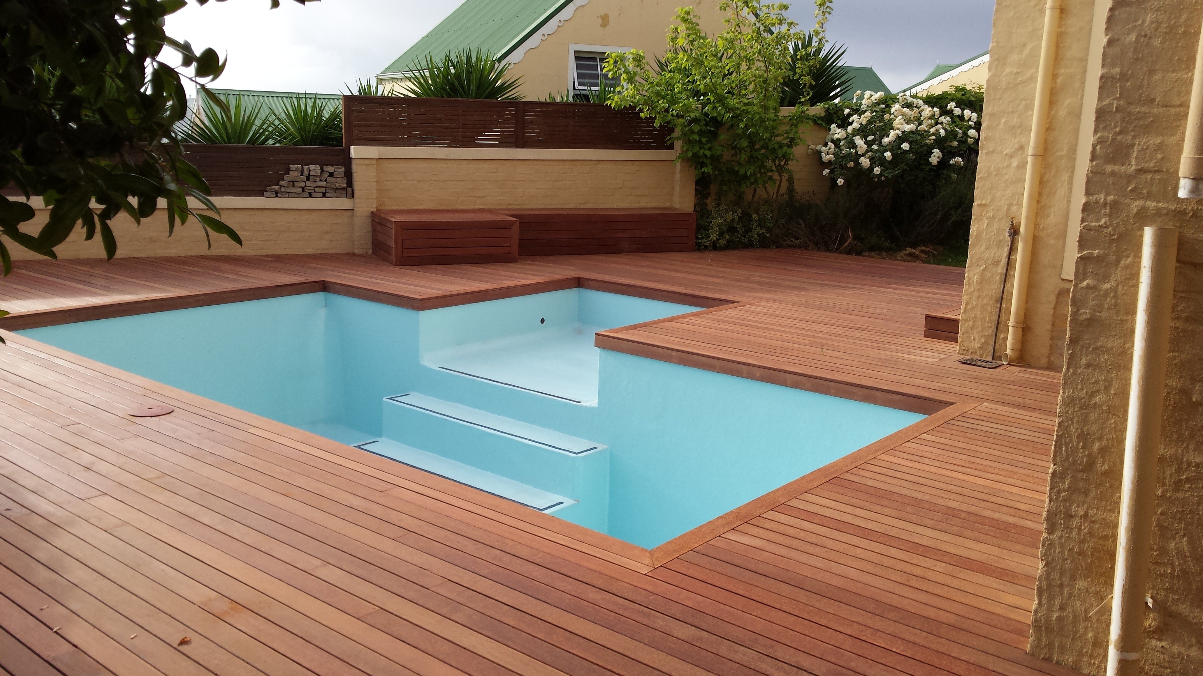 Timber deck around pool