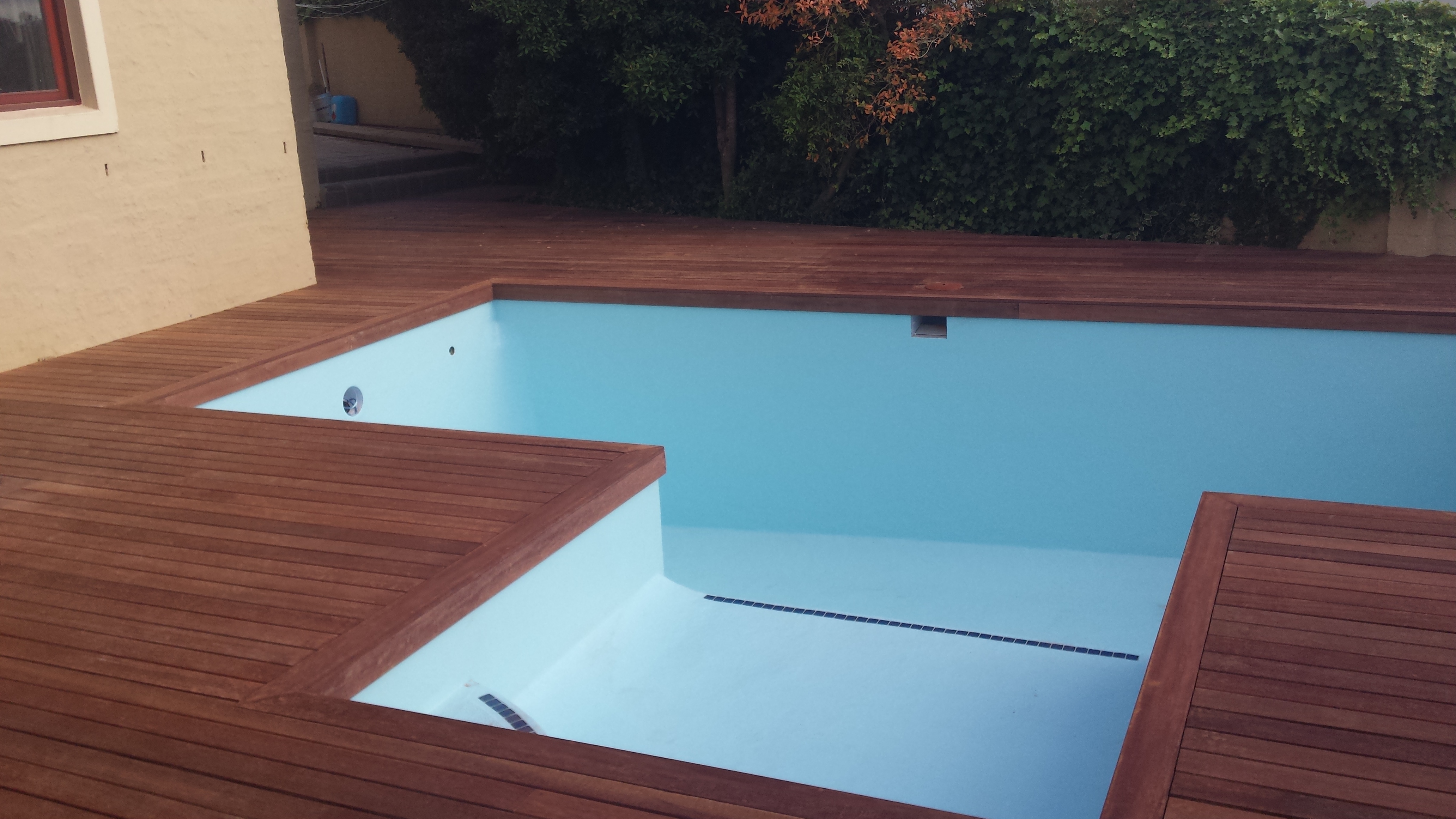 Timber deck pool surround