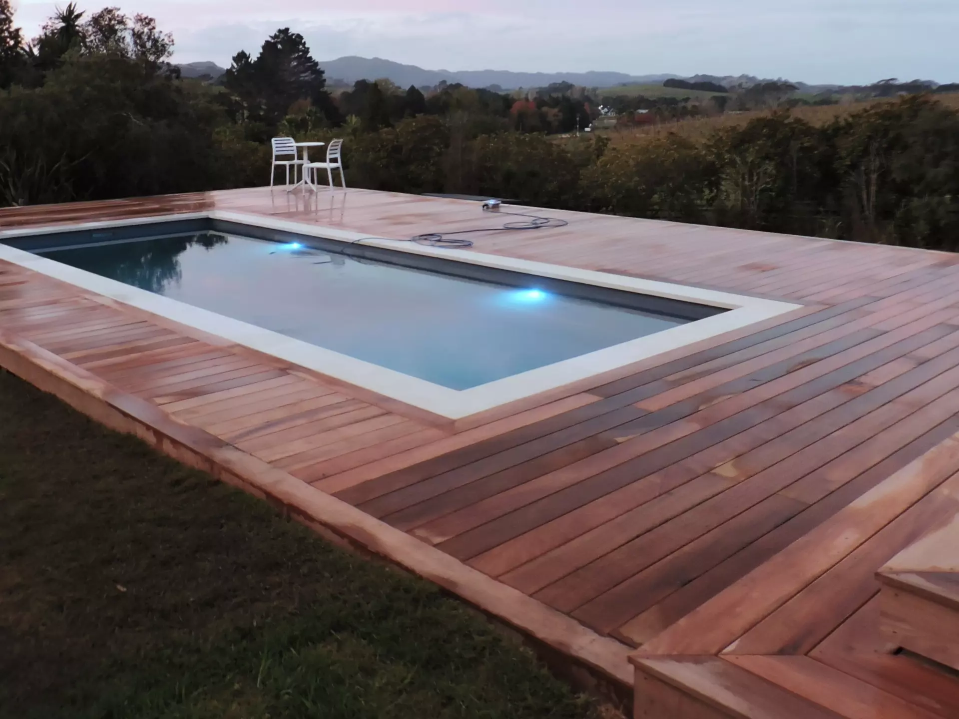 top view deck around pool