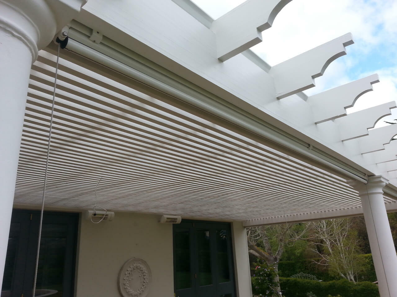 White pergola timber