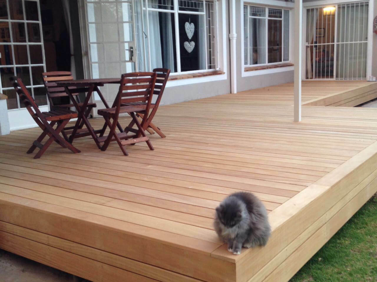 Timber Deck next to house